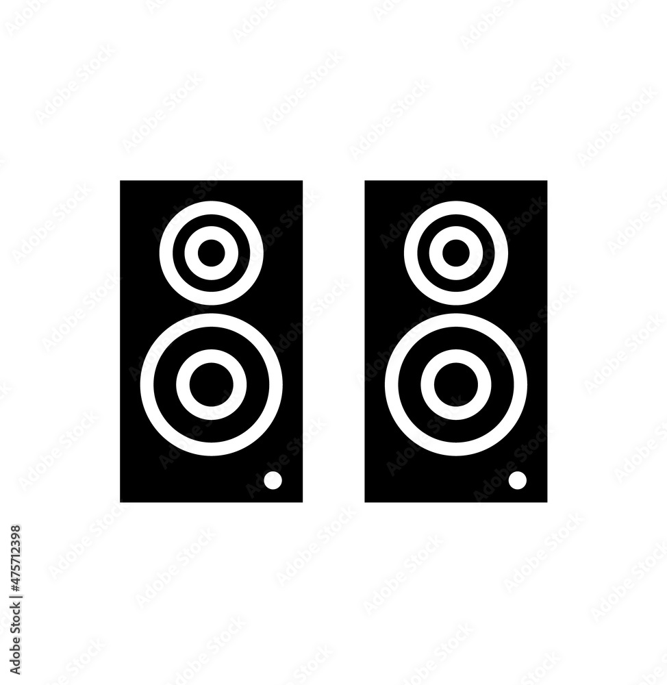 Loud Speaker icon. Vector graphic glyph style isolated on white background Loud Speaker icon. Vector graphic glyph style isolated on white background