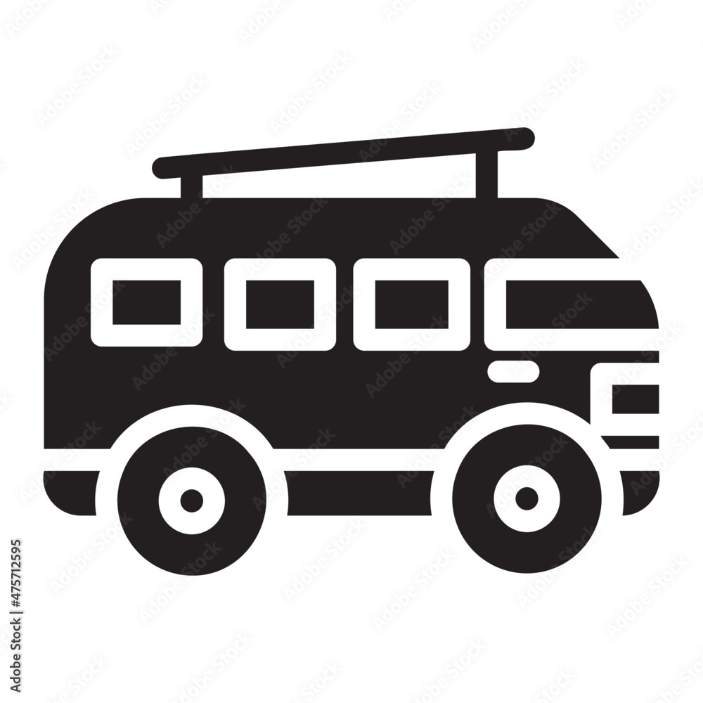 Caravan glyph icon