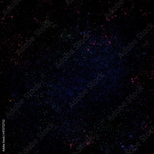 Colorful neon dots and splashes on the black background. Abstract wallpaper