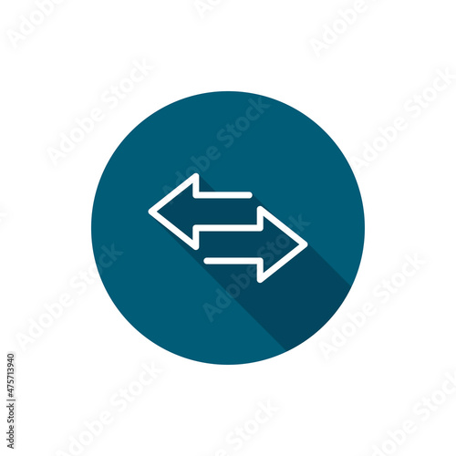Free Download Two arrows with circle, flat design, long shadow - GFXLoad