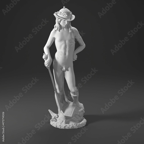 Obraz na plátně 3D render art statue sculpture David Goliath Donatello
