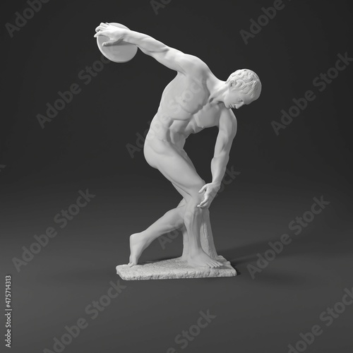 3D render art statue sculpture Discobolus Myron photo