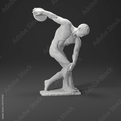 3D render art statue sculpture Discobolus Myron