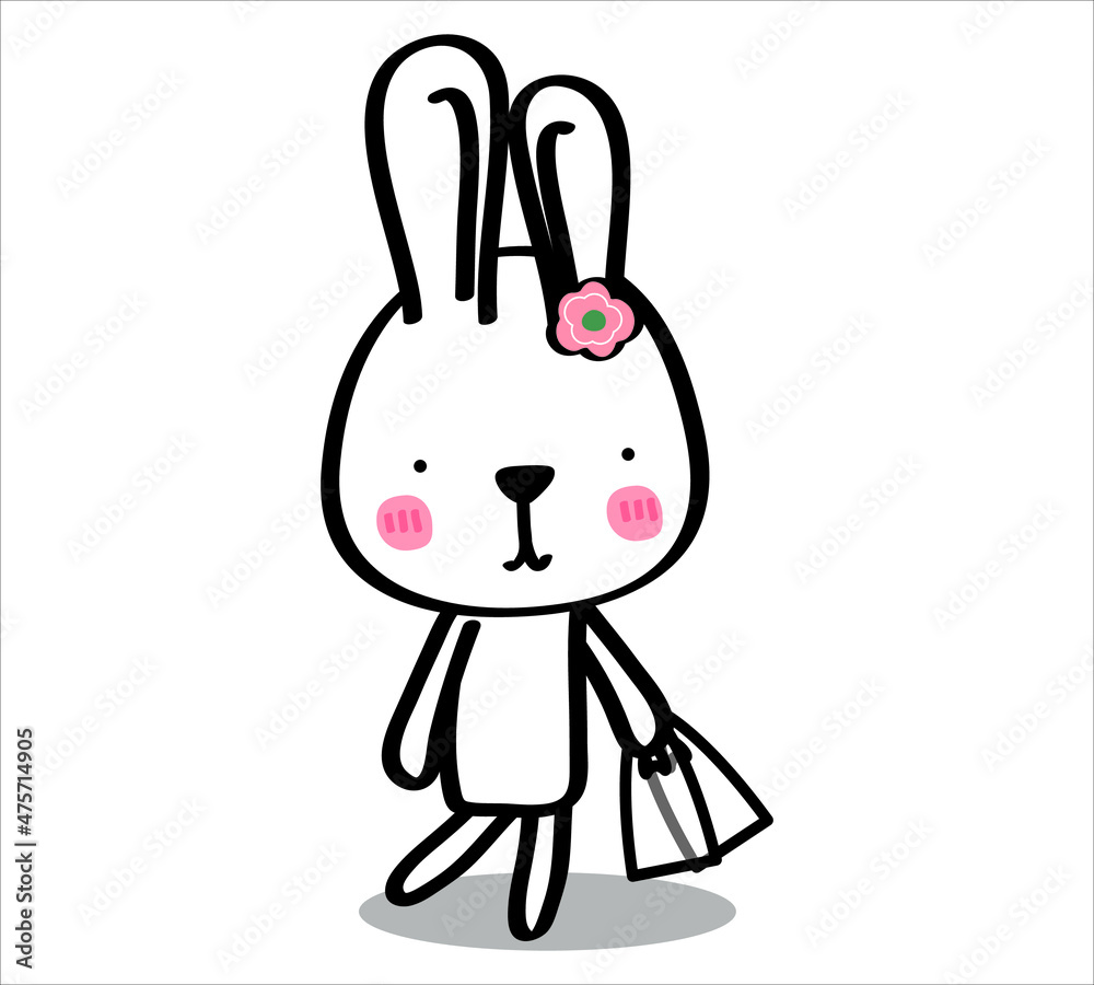 Cute easter white bunny. Rabbit cartoon vector collection. Animal character. Cute easter white bunny. Rabbit cartoon vector collection. Animal character.