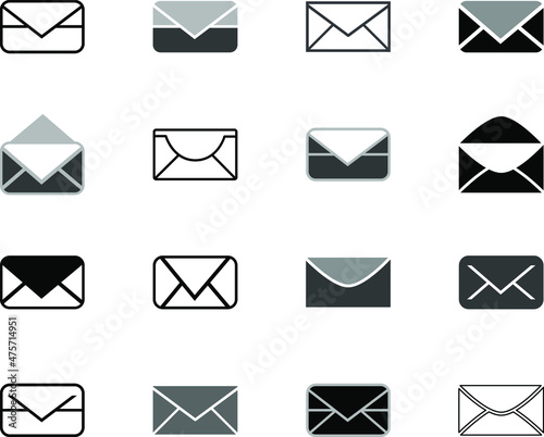 Envelope Mail icon Flat design style. Direct message, sms symbol for your web site design, logo, app, UI - vector illustration