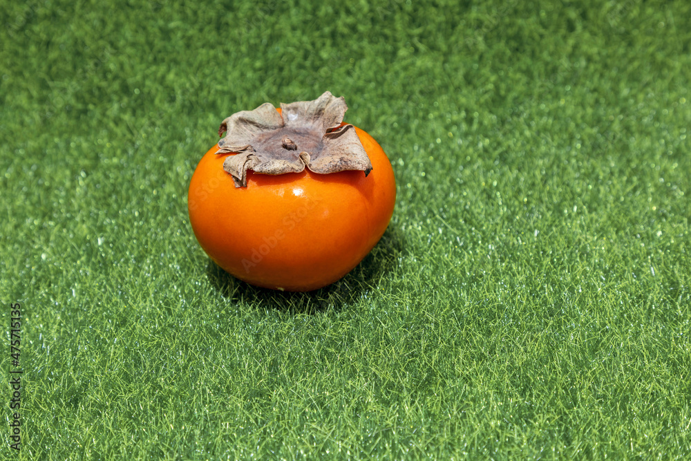 Naklejka premium orange shape on green background