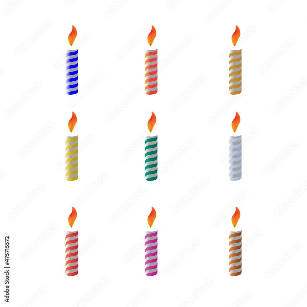colorful christmas candle set illustration birthday colorful christmas candle set illustration birthday