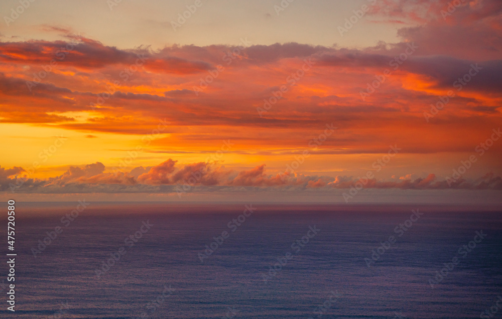 Hawaiian sunset in Oahu