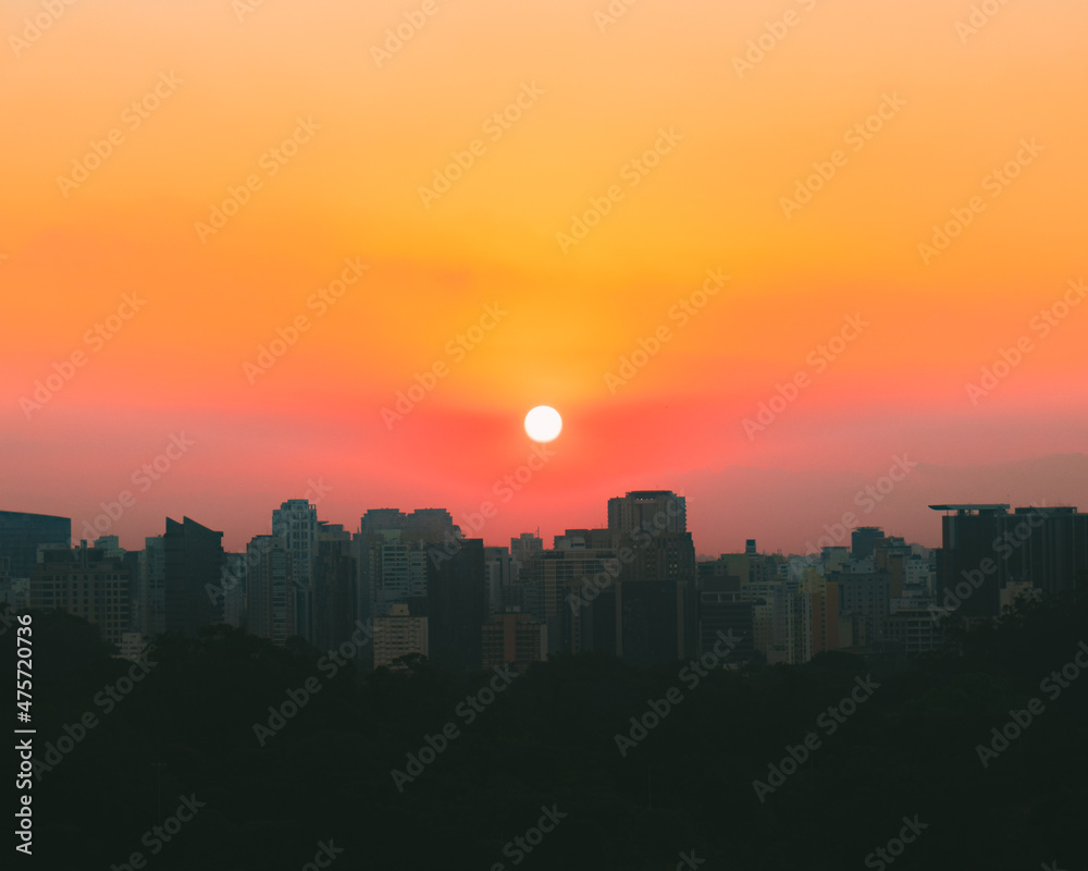 sunset with the skyline