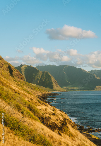 Hawaii mountains by the sea 