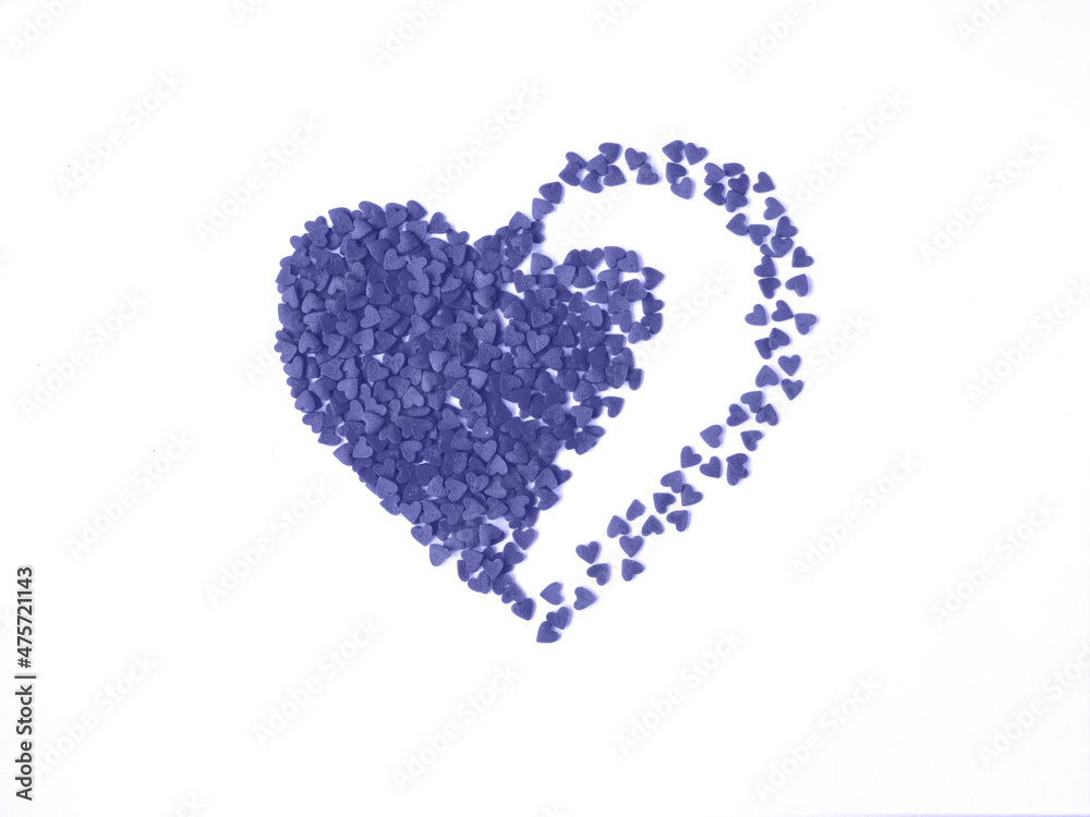 Heart on a white background of sweet small hearts. Valentine's Day