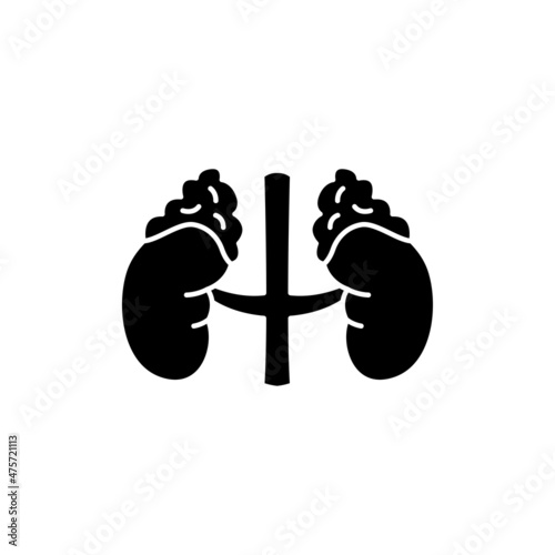 Human organs adrenal glands color line icon. Pictogram for web page, mobile app
