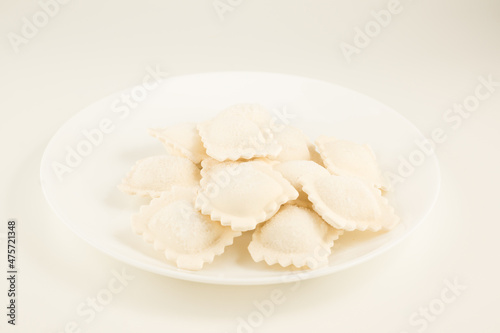 frozen dumpling covered with frost isolated