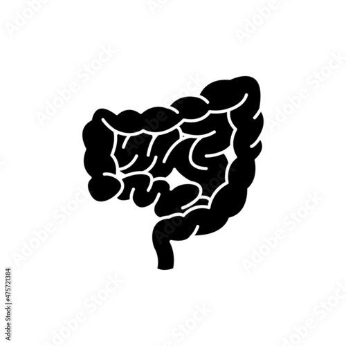 Human organ intestines color line icon. Pictogram for web page, mobile app