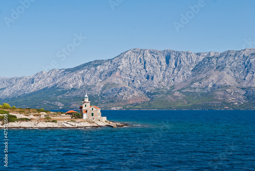 Hvar island with beautiful croatian coast in the background