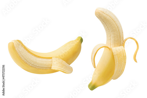 banana slice,gut healthy food ,yellow banana on white isolated clipping path