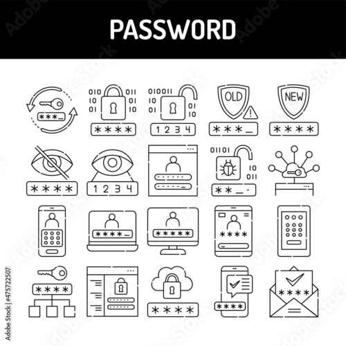 Mysticism line icons set. Isolated vector element.