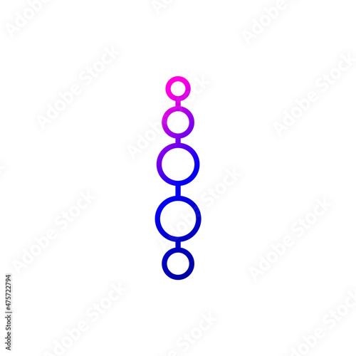 Sexual toy outline icon. Sex shop accessory. Purple gradient symbol. Isolated vector illustration
