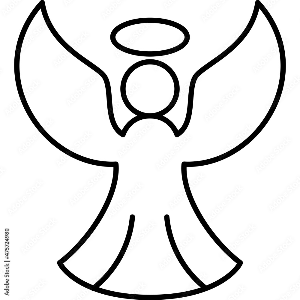 Angel With Holy Sign Outline Icon Vector Angel With Holy Sign Outline Icon Vector