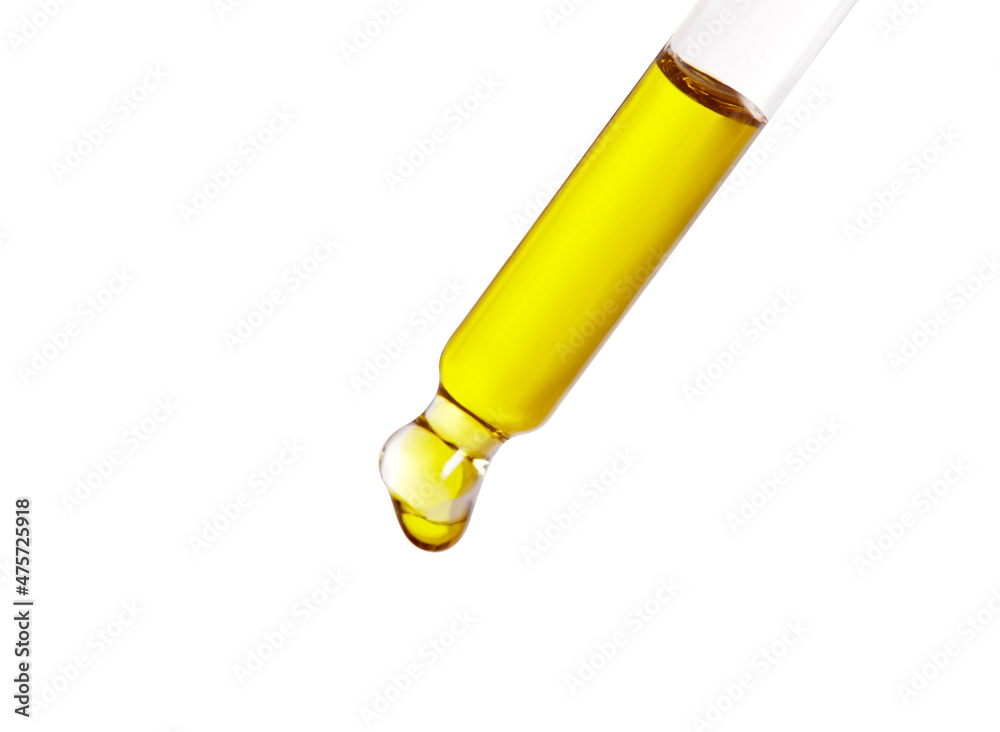 Pipette with essential oil isolated on white background.
Pipette with essential oil isolated on white background.