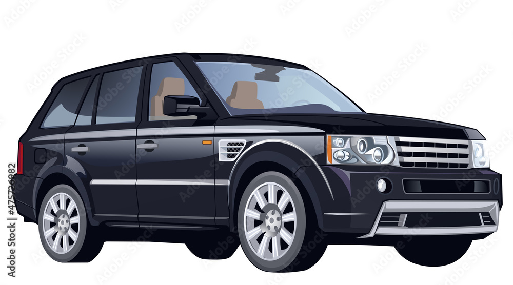 Luxury SUV vehicle, vector illustration on white background