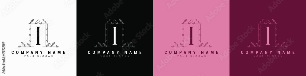 minimal floral monogram alphabet logo template frame badge icon symbol minimal floral monogram alphabet logo template frame badge icon symbol