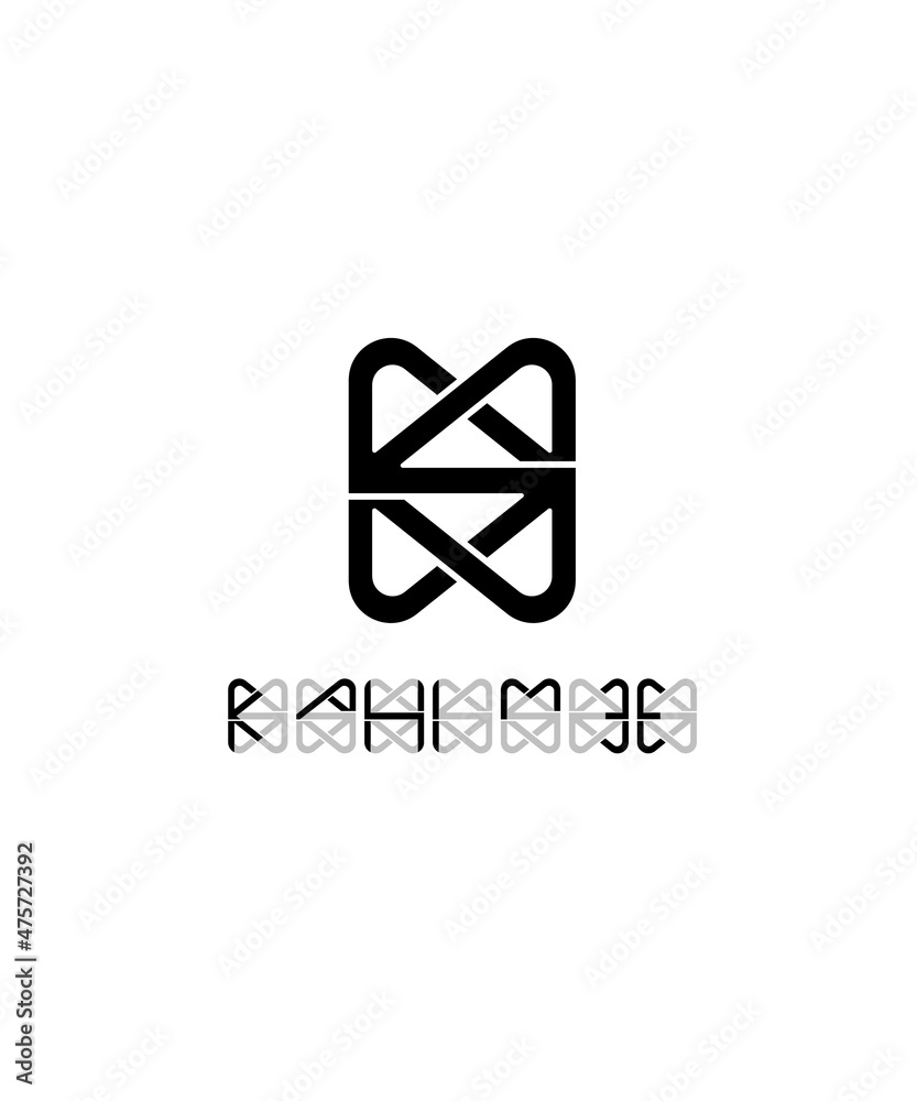 Fototapeta premium Abstract logo of name RAHIMEE
