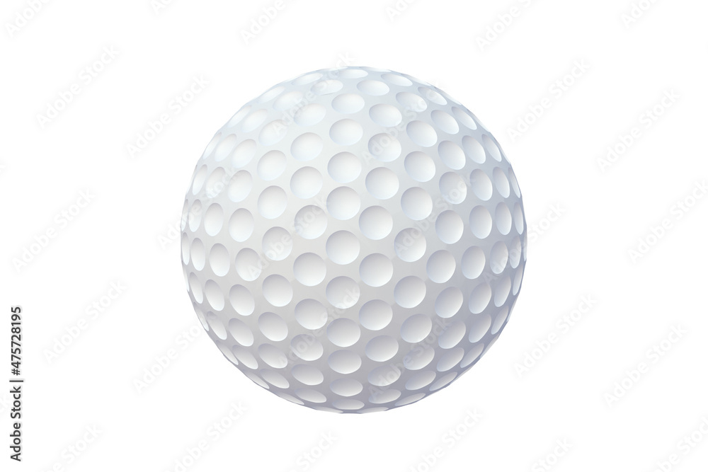 Golf ball isolated on white background. Clipping path. 3d render Golf ball isolated on white background. Clipping path. 3d render