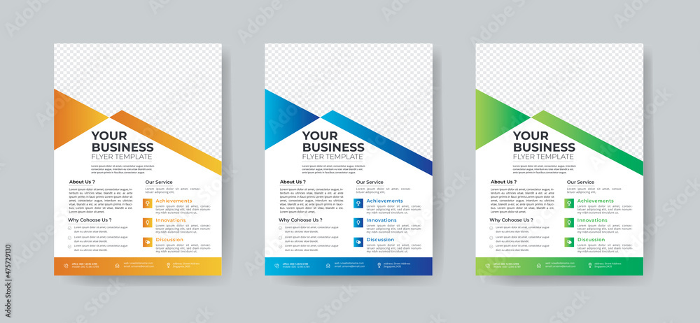 Business flyer template vector design, Flyer Template Geometric shape used for business layout design Template 