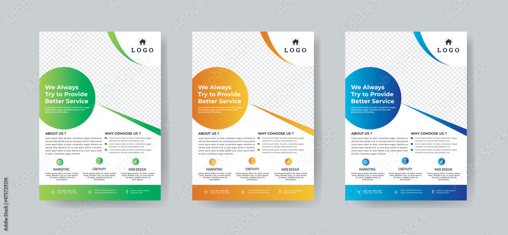 Business flyer template vector design, Flyer Template Geometric shape used for business layout design Template 
