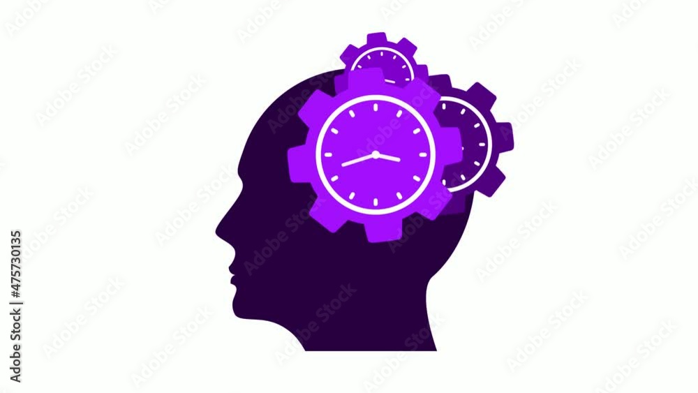 Purple color Head gear clock isolated on white background Purple color Head gear clock isolated on white background