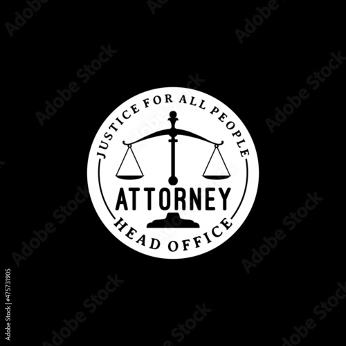 Justice scale stamp for attorney logo