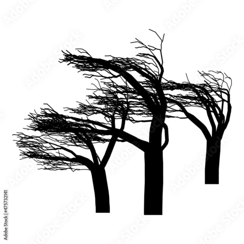 Dark Tree Flat Icon Isolated On White Background