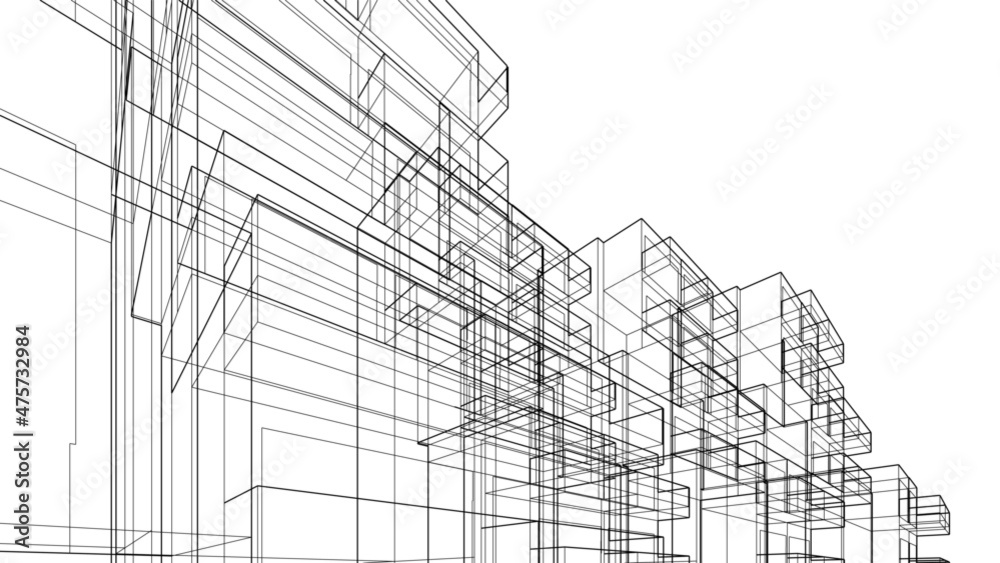 Naklejka premium sketch of a building