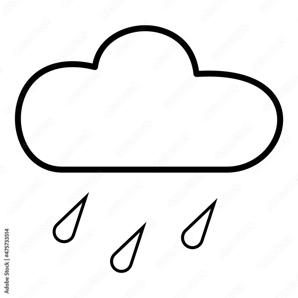 Rain Cloud Flat Icon Isolated On White Background Rain Cloud Flat Icon Isolated On White Background