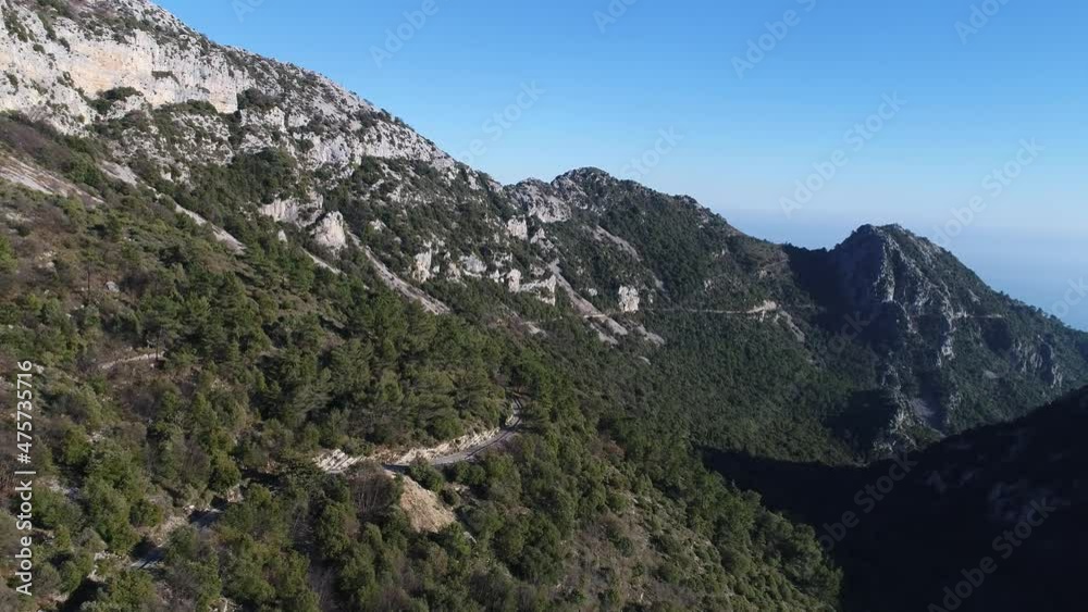 route du Col de la Madone de Gorbio - Alpes-Maritimes France