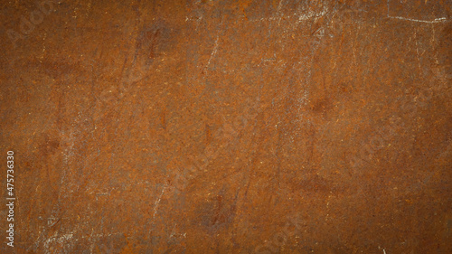 Grunge rusty orange brown metal corten steel stone background