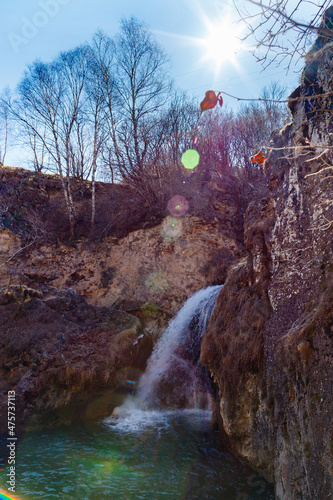 waterfall in spring