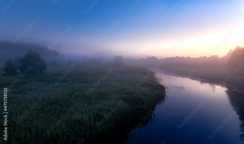 morning mist over the river 6K