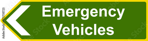 Emergency vehicles only allowed this way sign