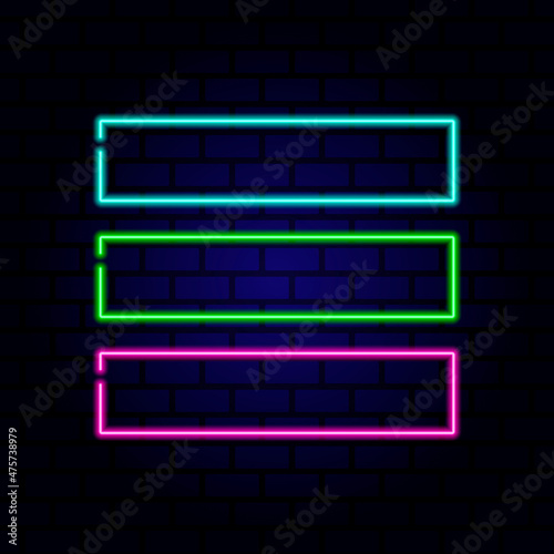 Neon signboard. Vintage frame. Retro neon lamp with Space for text. Vector illustration.