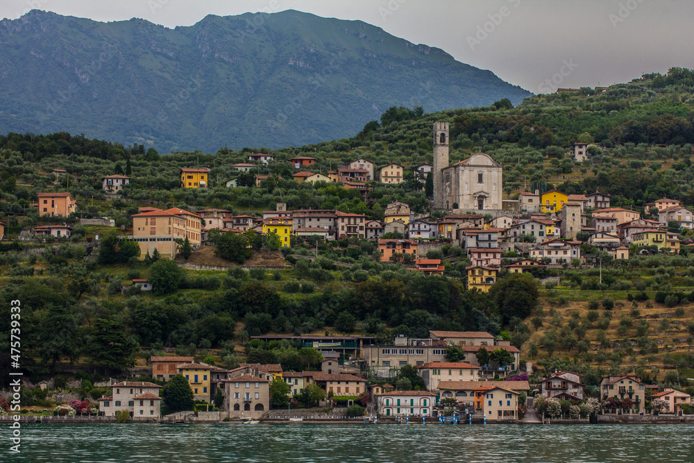 View from the boat on the Iseo lake