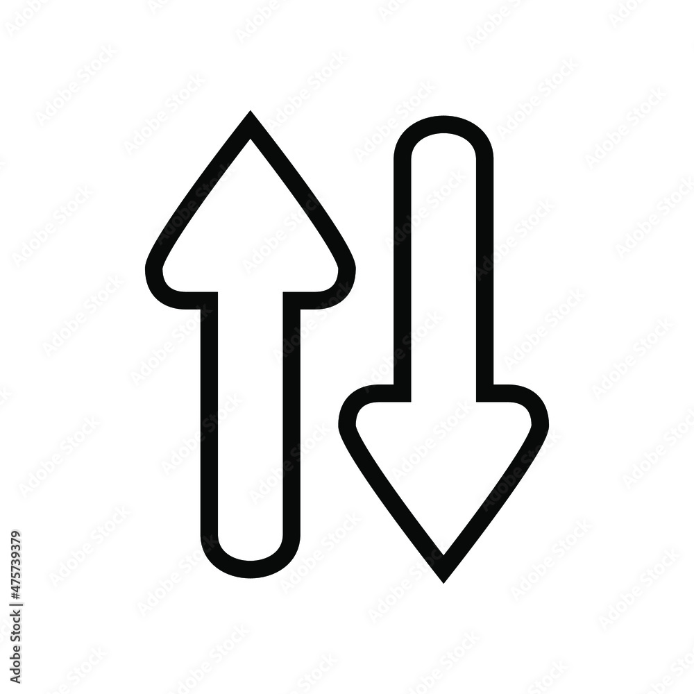 Up Down Icon. Arrow icon simple sign vector illustration on white background Up Down Icon. Arrow icon simple sign vector illustration on white background