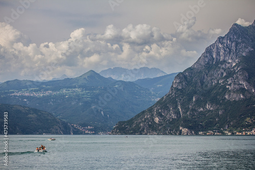 View from the boat on the Iseo lake photo