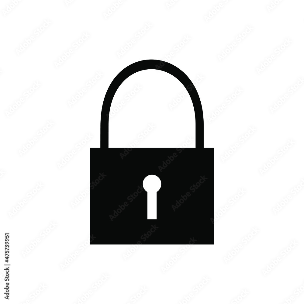 Master key icon. Lock icon. Padlock icon vector illustration on white background Master key icon. Lock icon. Padlock icon vector illustration on white background