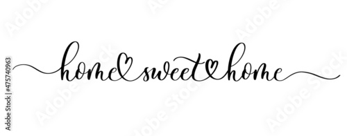 Home sweet home lettering sign. Calligraphy style typographic message. photo