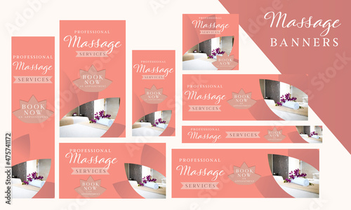 Massage therapist, clinic and spa Website banners, google ads, instagram post & stories