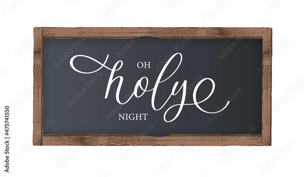 Oh holly night. Hand drawn holiday lettering. Ink illustration. Modern brush calligraphy. Isolated on black background. Oh holly night. Hand drawn holiday lettering. Ink illustration. Modern brush calligraphy. Isolated on black background.