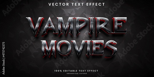 Horror movies text effect template
