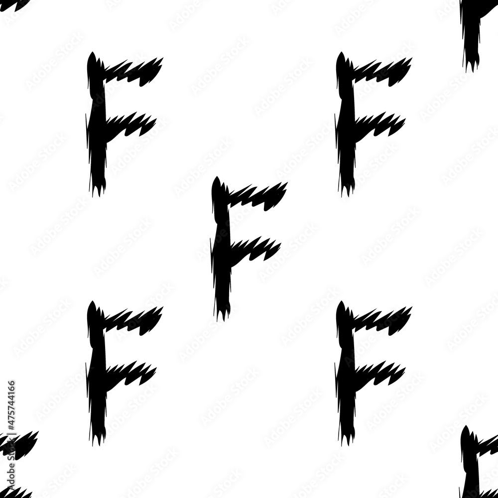 Black alphabet letters on white background. Seamless abstract vector geometric pattern. Perfect for gift wrapping paper, Bed sheets and interior. School and learning theme.